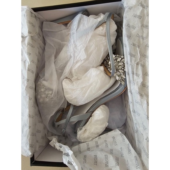 badgley mischka Ryder Rider Blue Heel Jeweled Wedding Shoe Something Blue - Picture 2 of 4